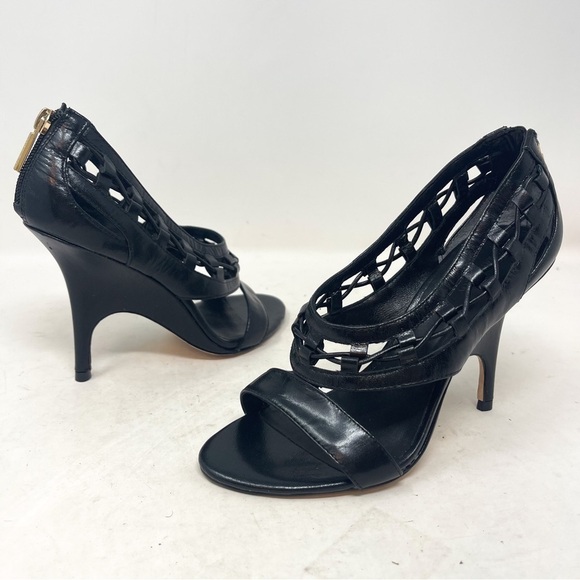 NEW Nordstrom Rachel Roy Finlee Black Genuine Leather Sandal Heel Open Toe 5.5 - Picture 3 of 8